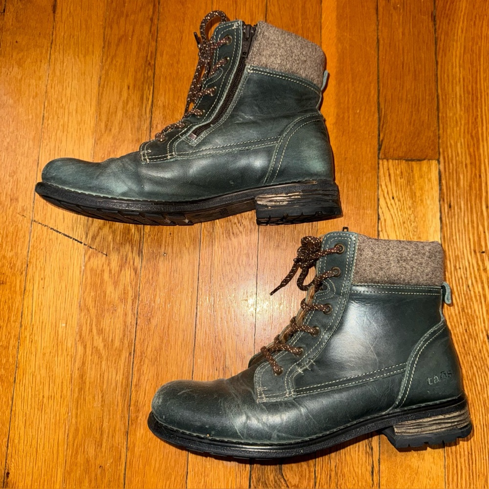 Taos Women's Teal Leather Ankle Boots 38 (7-7.5)